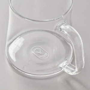 BOLI teapot 400ml glass base with transparent handle and logo etched on bottom