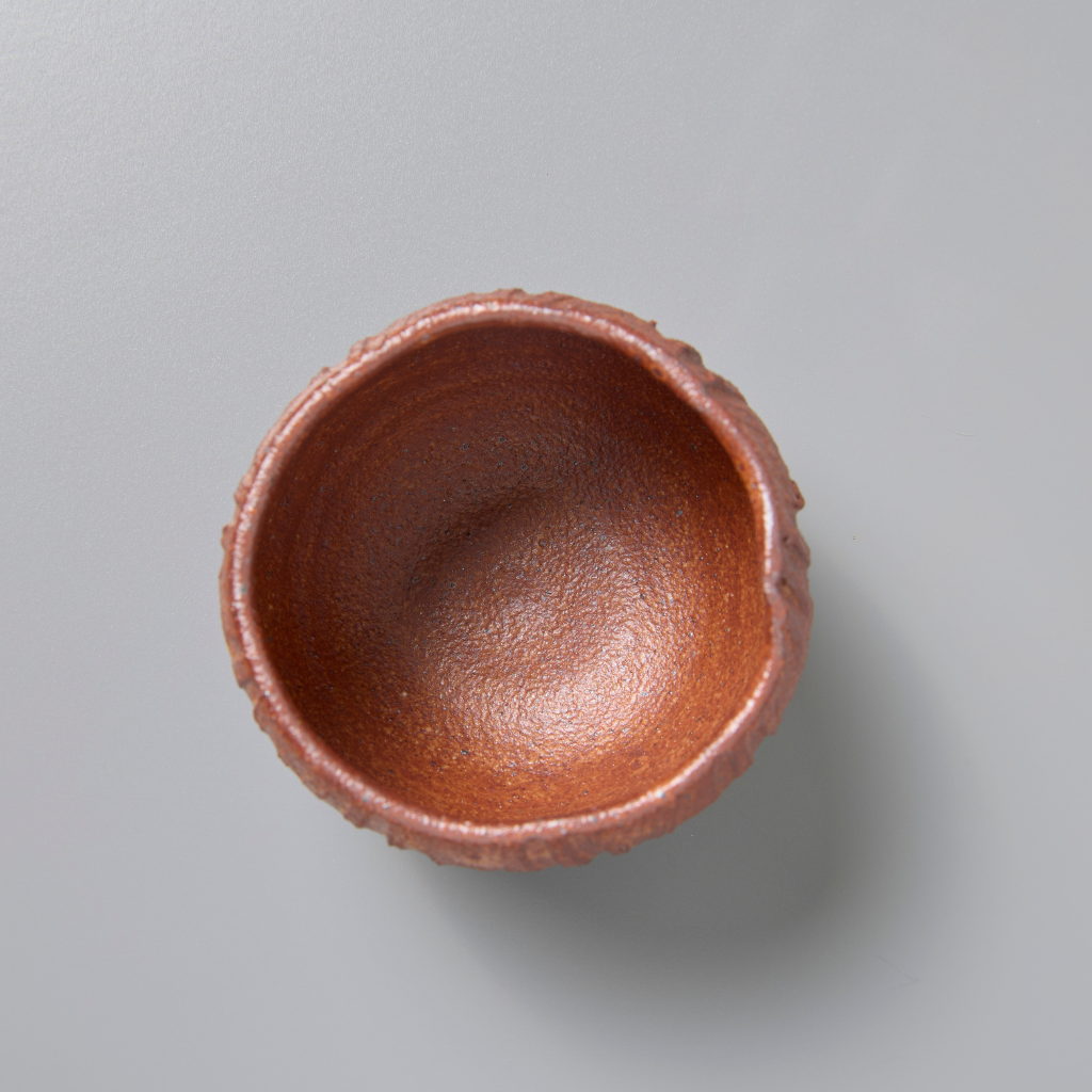Topdown of the inside of ceramic teacup