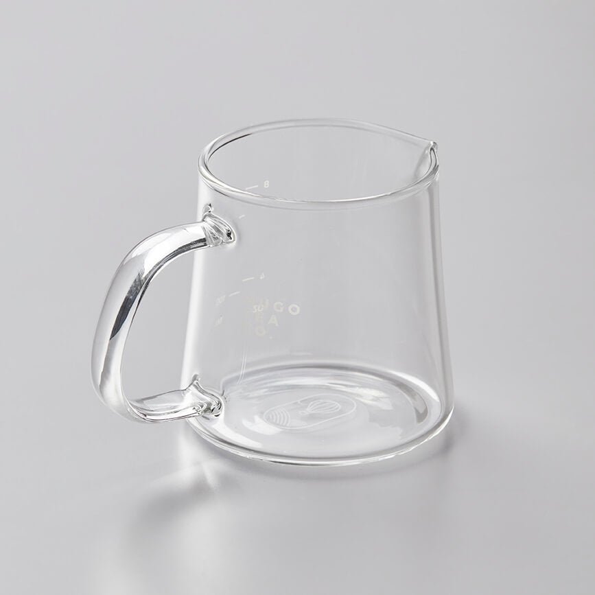 BOLI MINI 200ml glass fairness pitcher with thick borosilicate construction and ergonomic handle for tea serving